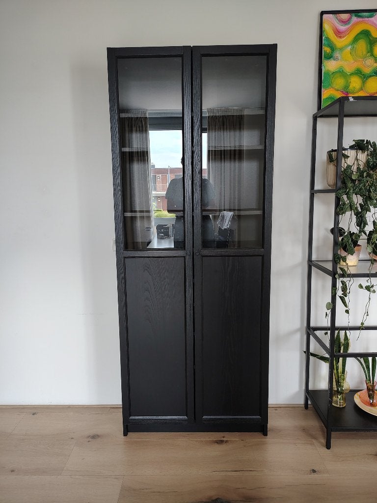 Ikea billy/oxberg boekenkast, Huis en Inrichting, Kasten | Boekenkasten, Ophalen, Met deur(en), 200 cm of meer, 50 tot 100 cm