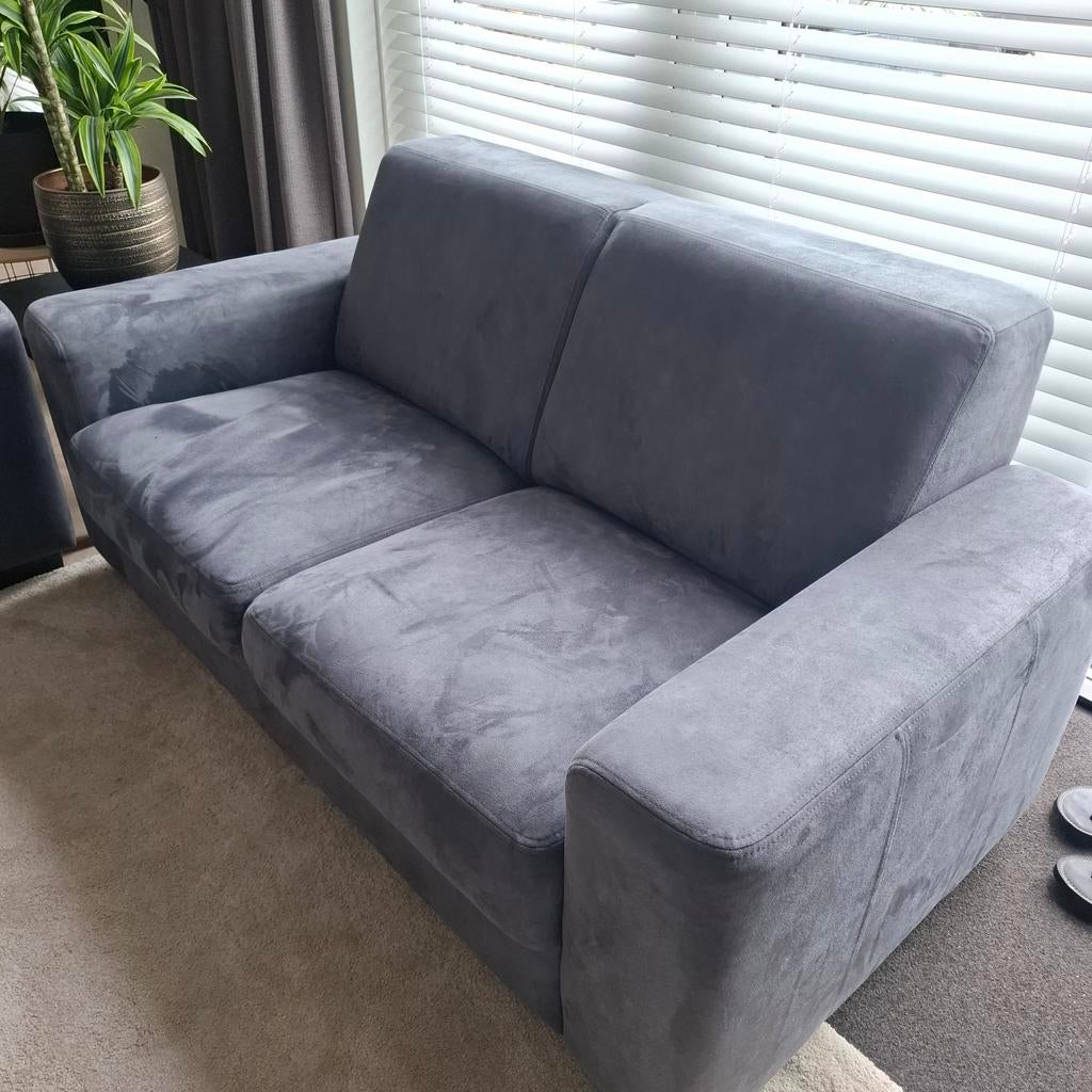 Bankstel Pronto 2,5-zits en 2-zits - Blauw/Grijs, Ophalen, Gebruikt, 75 tot 100 cm, Rechte bank