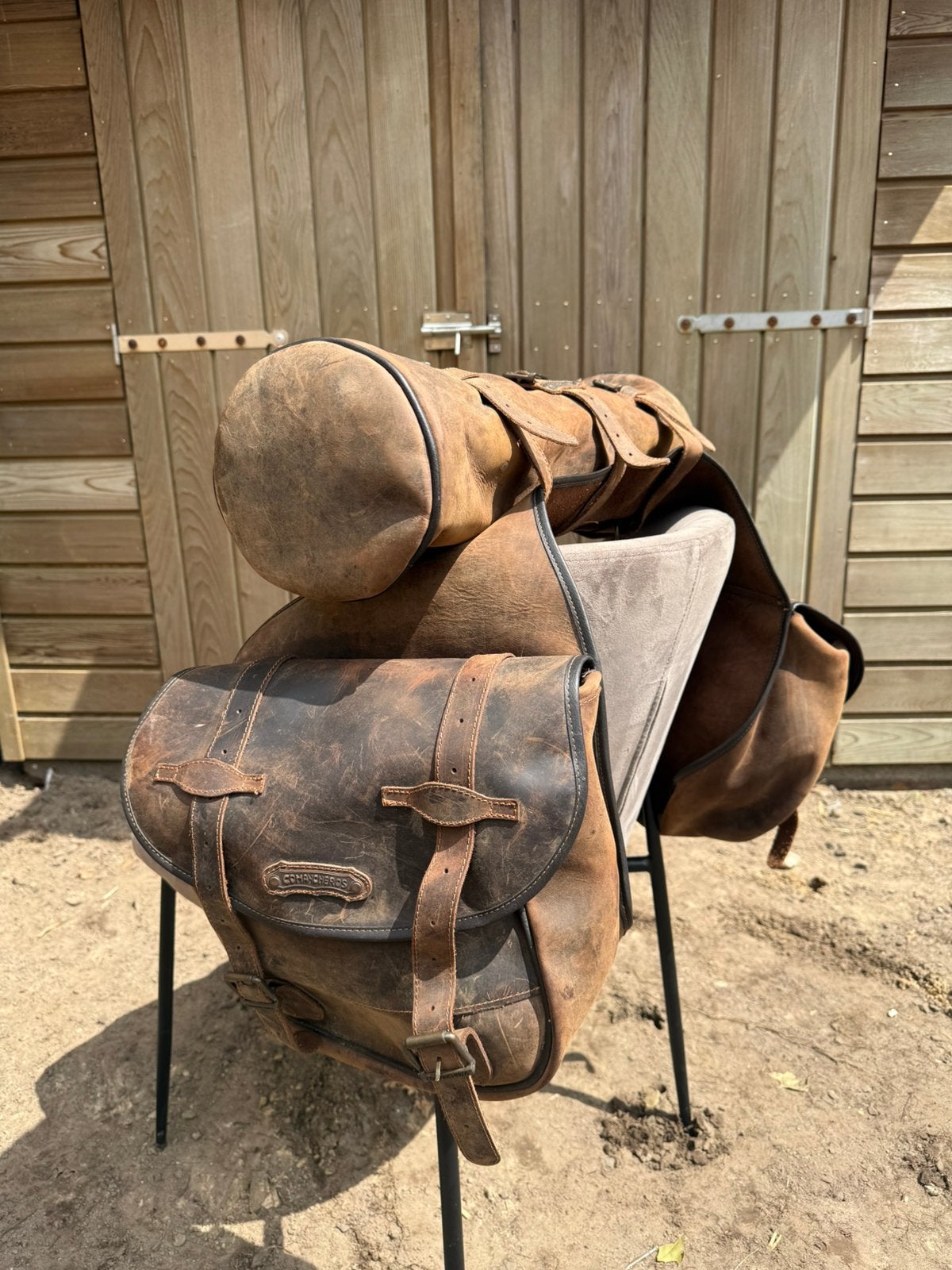 COMANCHEROS Large rear saddlebags with roll, Bruin, Ophalen of Verzenden, Zo goed als nieuw, Full