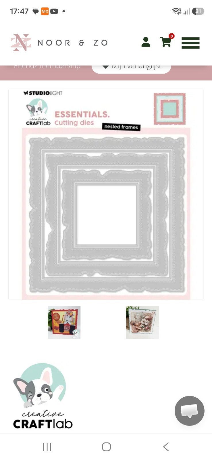 Studio Light Essentials Snijmallen Nested Frames .e, Geschikt voor snijden, Gebruikt, Overige thema's, Gereedschap of Toebehoren