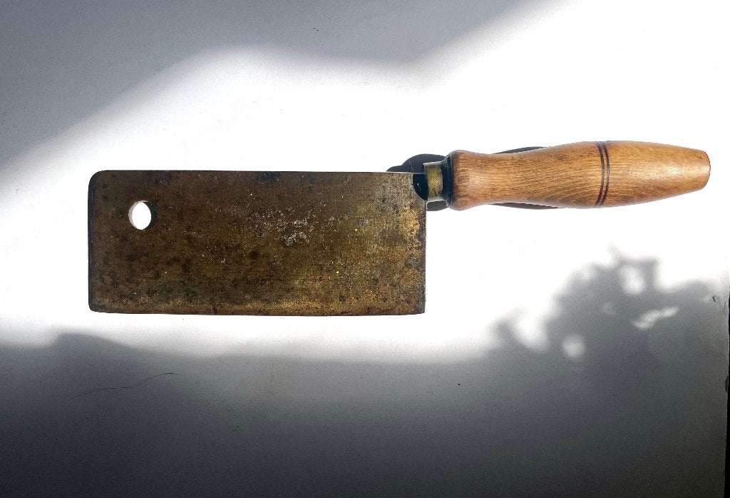 Antiek Hakmes - Scherp Butcher's Knife Axe Meat Cleaver, Antiek en Kunst, Ophalen of Verzenden