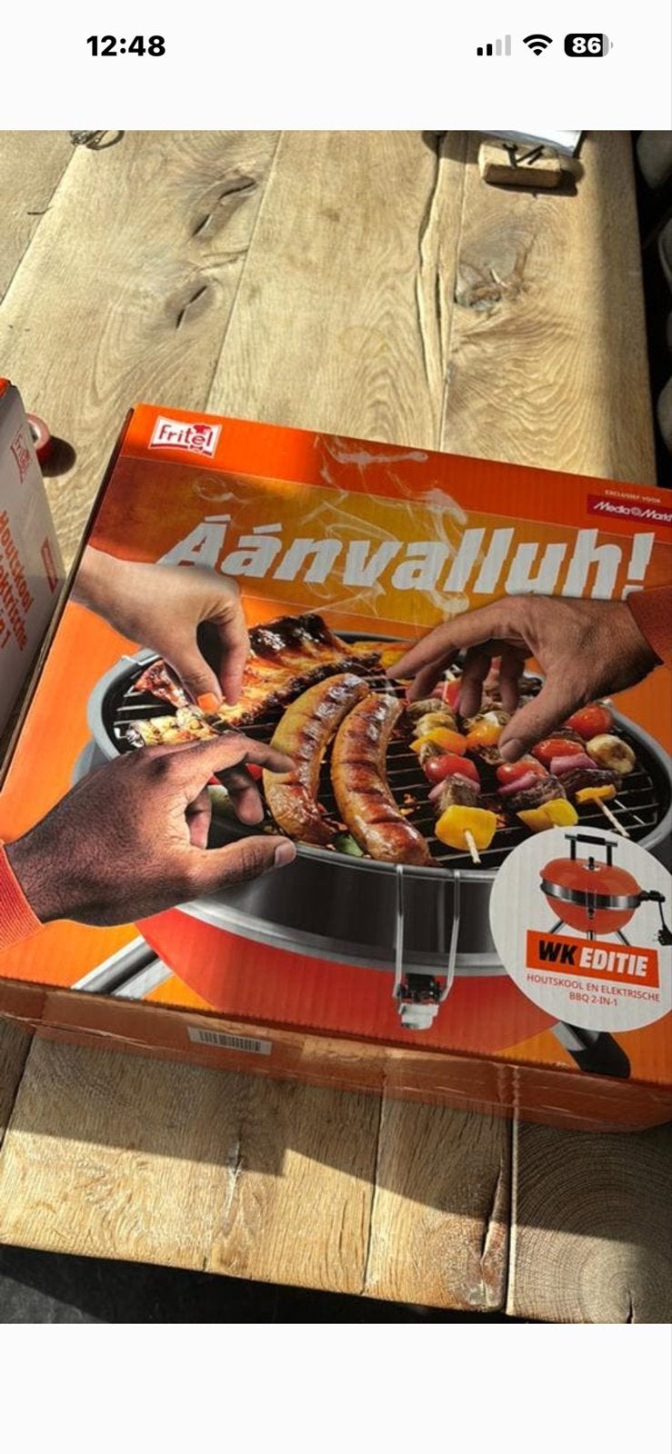 BBQ oranje 2 in1 Houtskool & Elektrisch, Ophalen of Verzenden, Nieuw