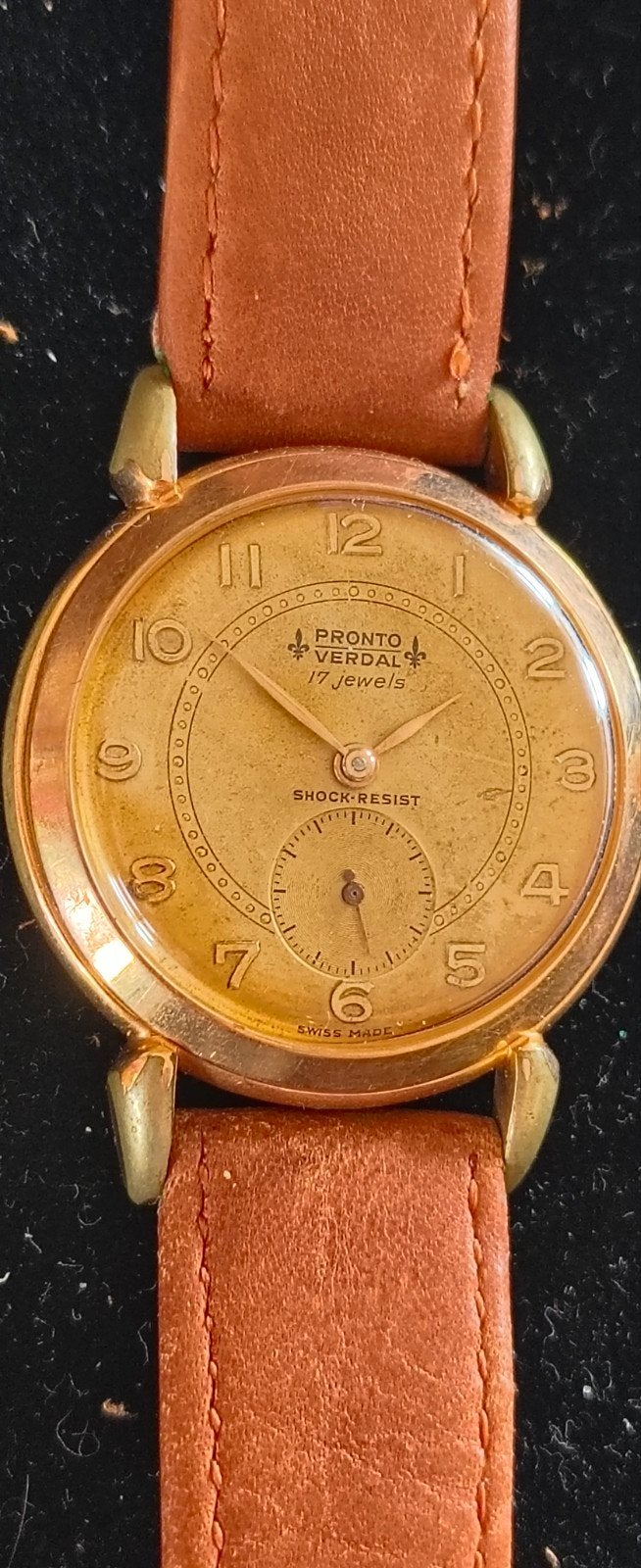 Verdal Pronto Vintage Horloge 33mm - Verguld, Jaren '30-'60, Overige merken, Staal, 1930 tot 1960, Ophalen of Verzenden