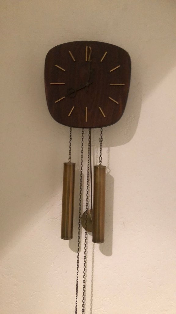 Junghans vintage wandklok, Ophalen, Analoog, Met gewichten, Overige merken