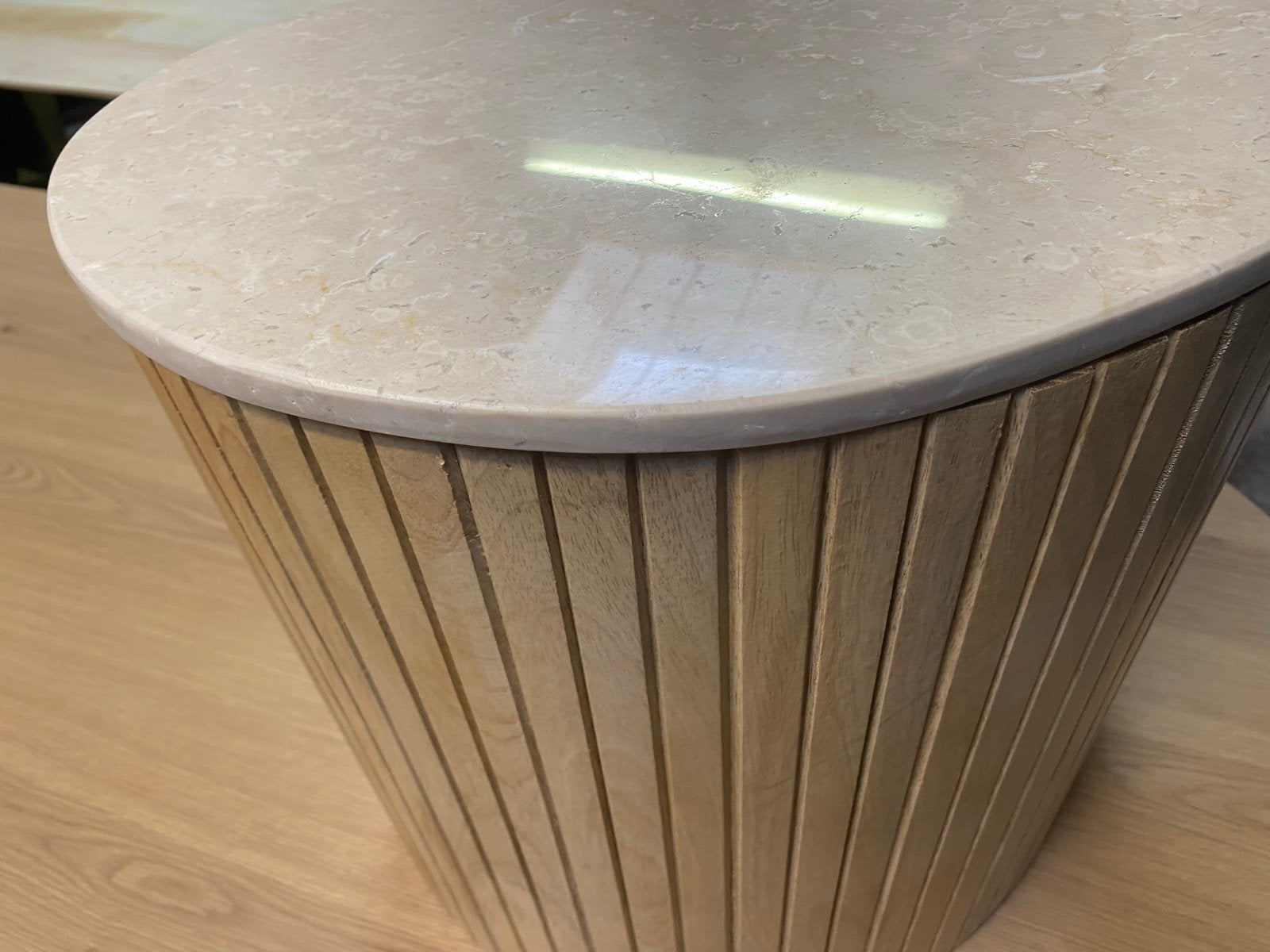 Bijzettafel Kira 50x35 Marmer Mangohout, Minder dan 55 cm, Nieuw, Overige vormen, Hout