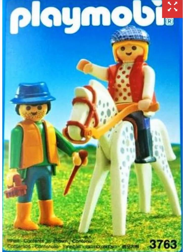 Playmobil set 3763 vintage  paard (mist stokj, Ophalen of Verzenden, Gebruikt, Complete set