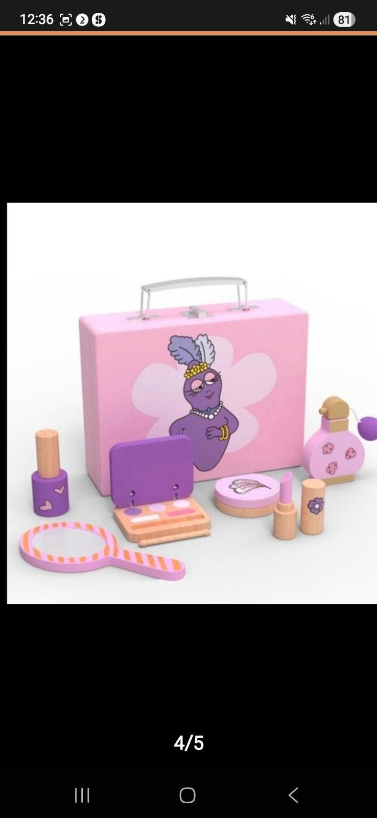Barbapapa Houten Make-up Set in Koffer, Onbekend, Label Label, Ophalen of Verzenden, Zo goed als nieuw