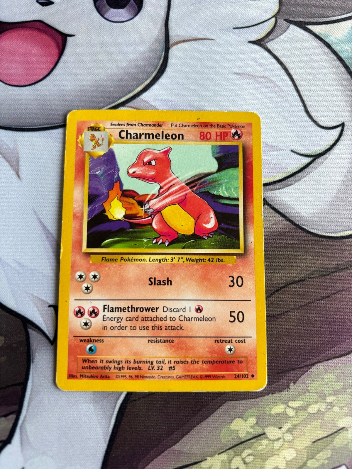 Charmeleon 24/102 Base Set Pokémon Kaart, Ophalen of Verzenden, Gebruikt, Losse kaart