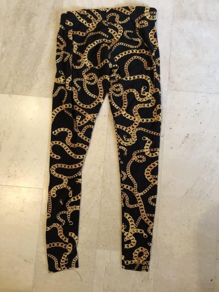 V) cc2 legging maat m zwart met geel, Legging, Verzenden, Zwart, Maat 40/42 (M)