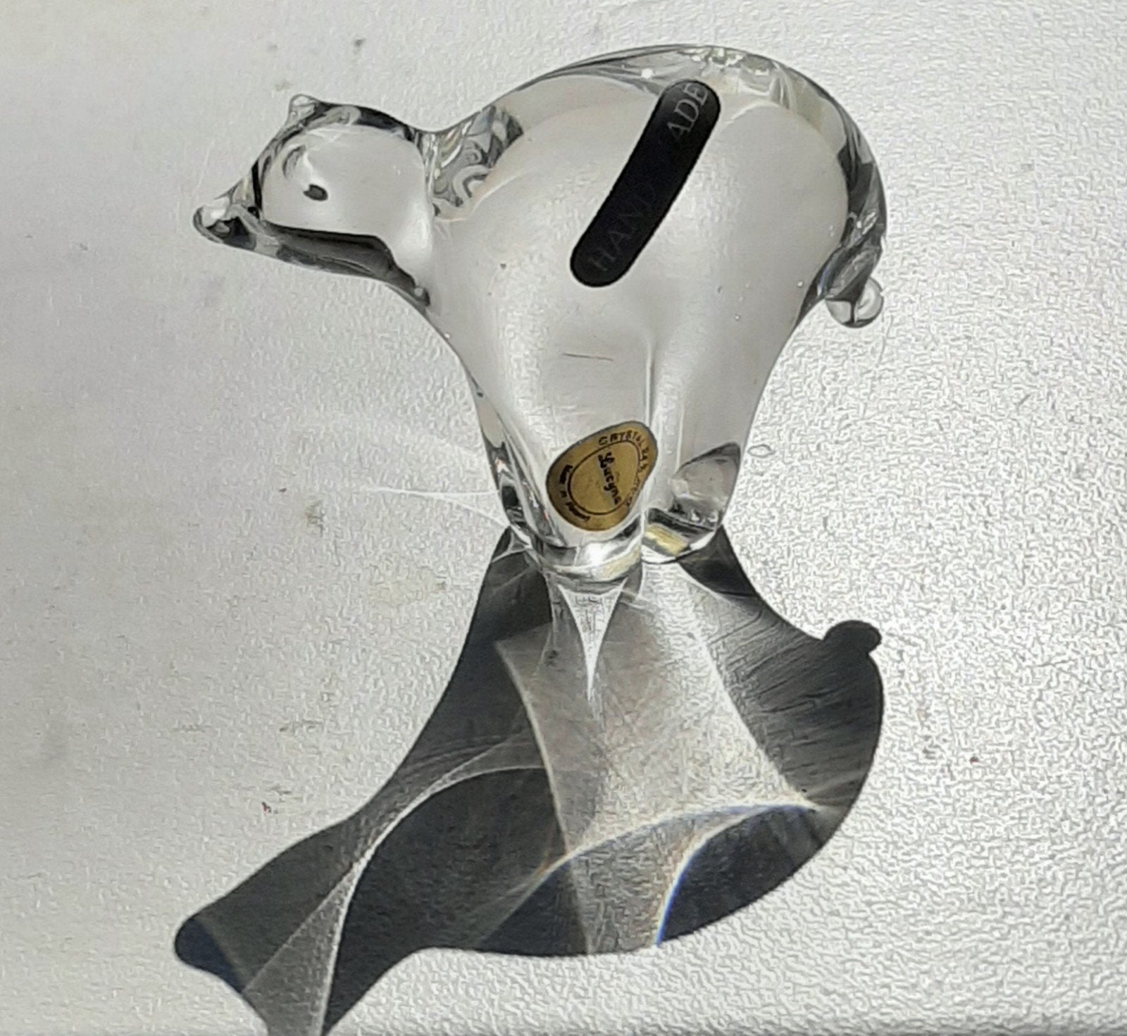 Kristallen IJsbeer Beeldje - Handgemaakt Glas, Ophalen of Verzenden, Zo goed als nieuw, Modern, Wit