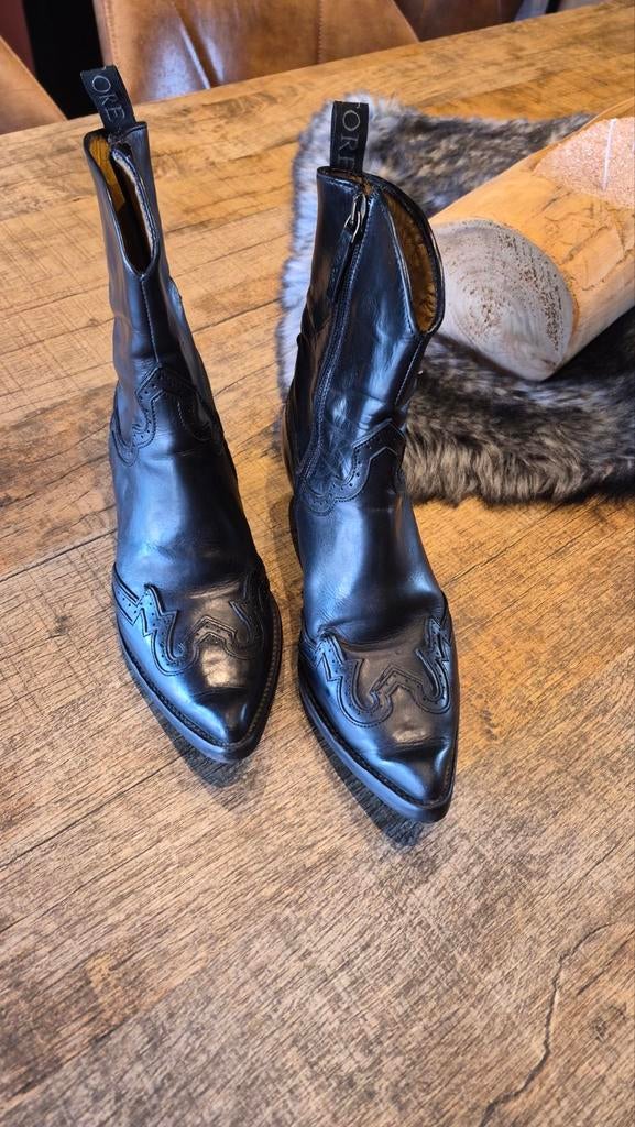 Sartore lederen cowboy laarzen maat 36, Sartore, Zwart, Lage of Enkellaarzen, Ophalen of Verzenden