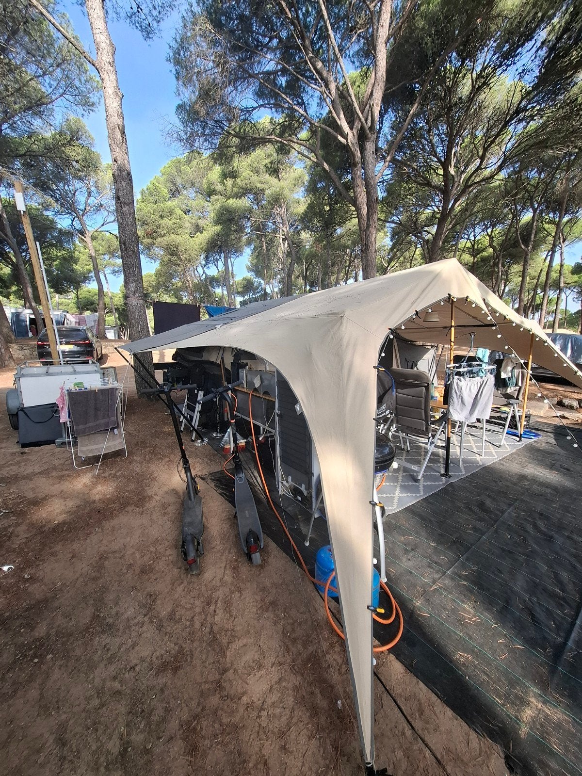 Campooz Lazy Jack vouwwagen - Vakantieklaar, Beige, Ophalen of Verzenden, Aanwezig, Campooz