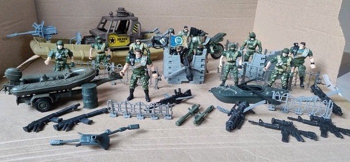 Grote vintage Chap Mei special forces leger met 12 soldaten, Ophalen of Verzenden, Gebruikt, 1:35 tot 1:50, Figuur of Figuren