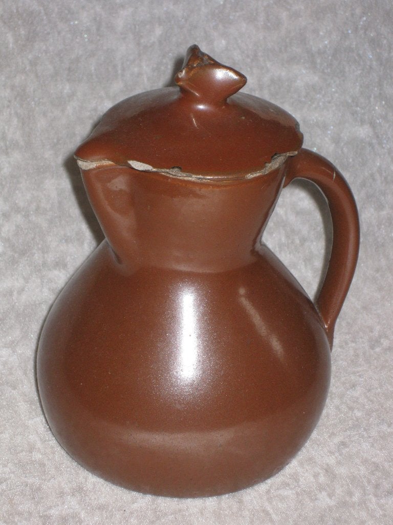 Franse Gres Steengoed Brocante Deksel Kan, Ophalen