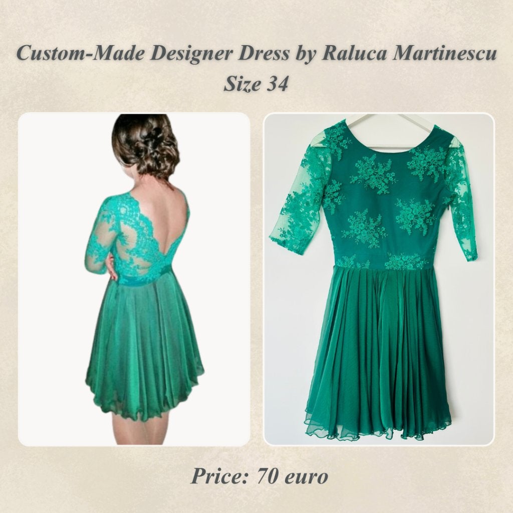 Custom-Made Designer Dress by Raluca Martinescu – Size 34, Ophalen of Verzenden, Zo goed als nieuw, Maat 34 (XS) of kleiner, Boven de knie