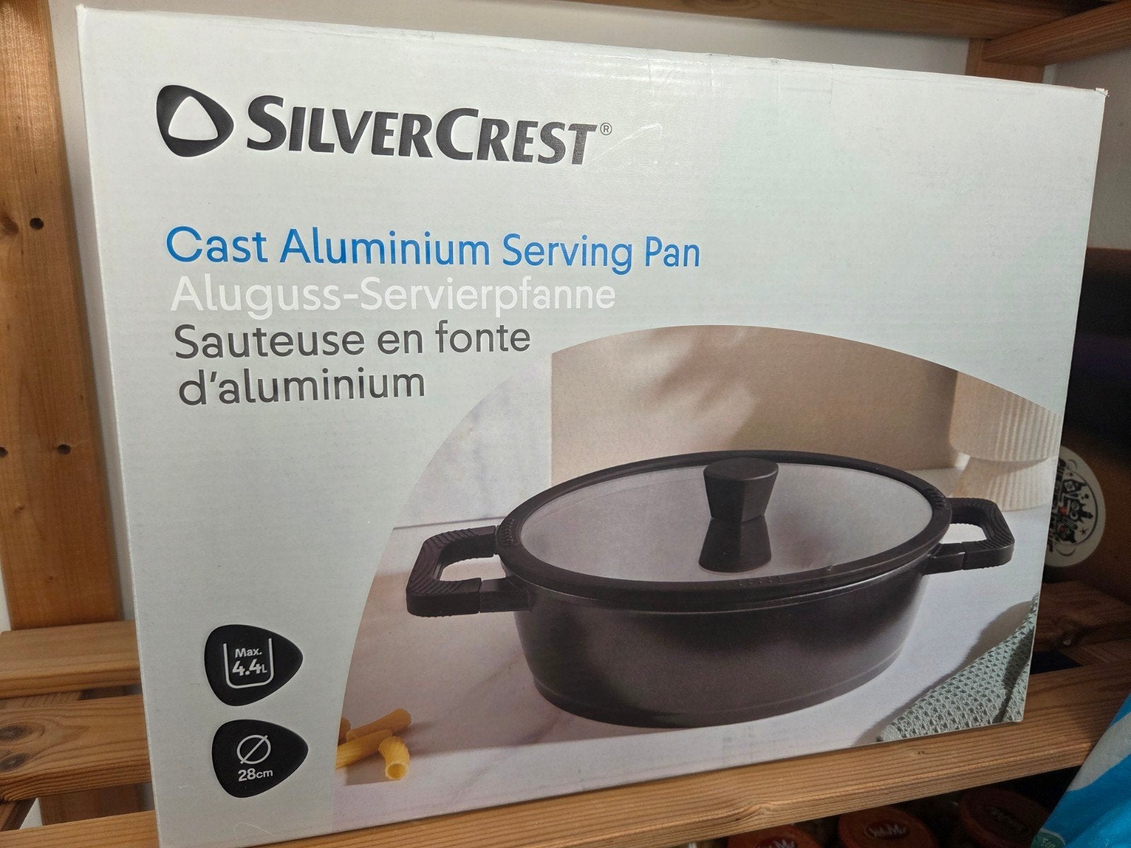 Silvercrest Aluminium Serveerpan 28cm, Ophalen of Verzenden, Overige merken, Antiaanbaklaag, Overige typen