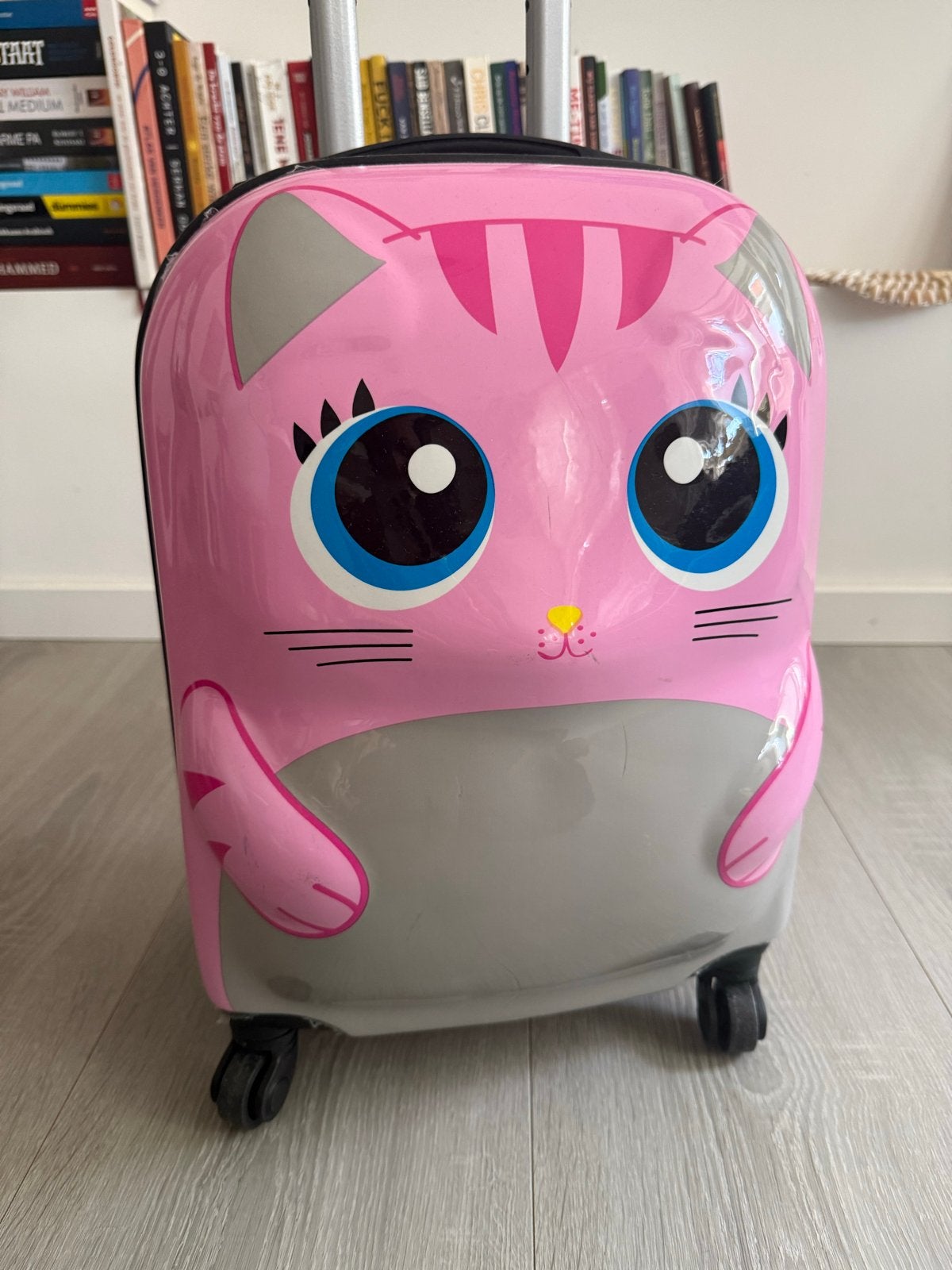 Roze Trolley Koffer Poes - 47 cm hoog, 38 liter, Sieraden, Tassen en Uiterlijk, Ophalen, Gebruikt, Hard kunststof, Minder dan 50 cm