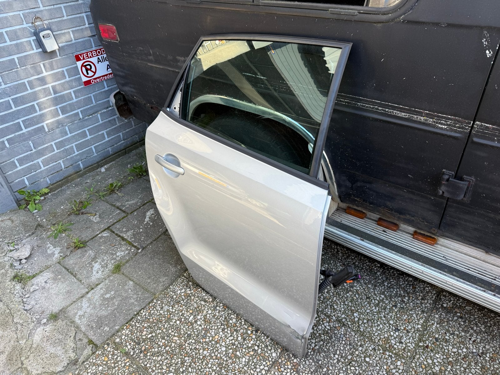 Rechter achterdeur Volkswagen Polo 6R grijs, Ophalen, Gebruikt, Achter, Volkswagen