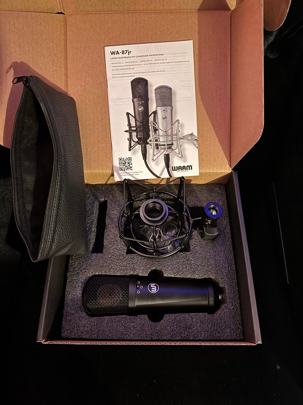 Warm Audio WA-87jr Black grootmembraan condensatormicrofoon, Ophalen of Verzenden, Zo goed als nieuw, Studiomicrofoon
