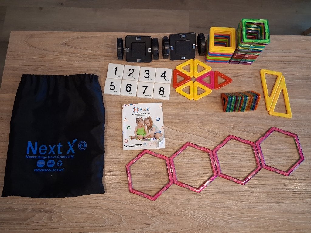 NextX magnetische bouwset – 58 magnetische onderdelen, Ophalen of Verzenden, Zo goed als nieuw, Bouwen