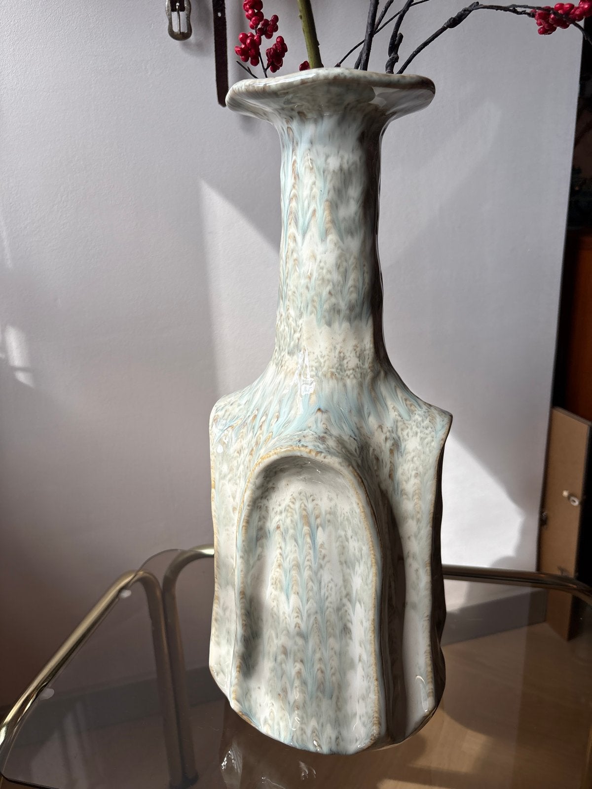 Unieke vintage vaas met organische vormen en glazuur, Antiek en Kunst, Ophalen