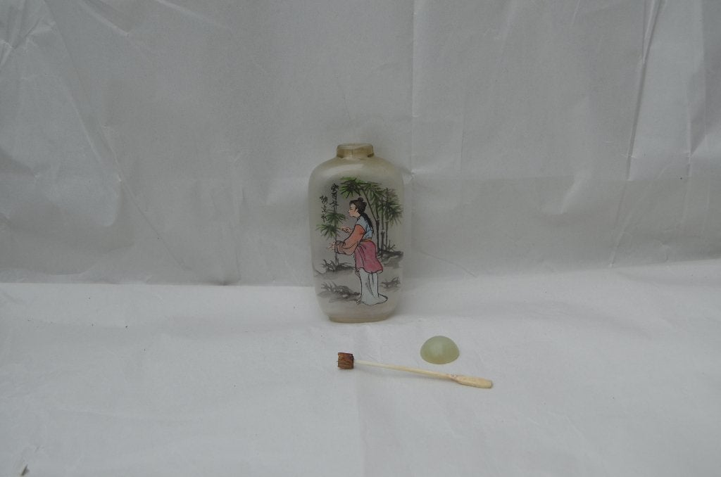 Chinees geur/odeur/parfum flesje achterglasschildering, Antiek en Kunst, Kunst | Niet-Westerse kunst, Ophalen of Verzenden