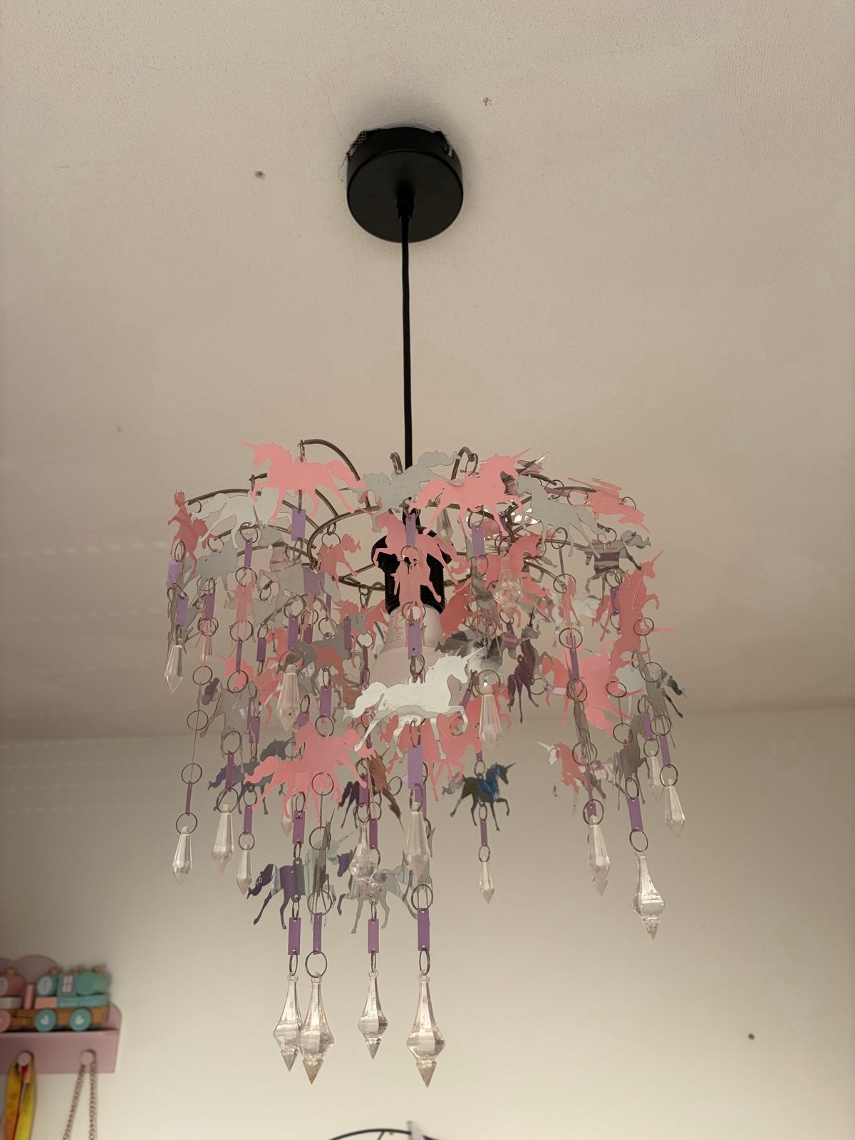 Eenhoorn lamp - Kinderkamer plafondlamp, Ophalen of Verzenden, Zo goed als nieuw, Metaal, E27 (groot)