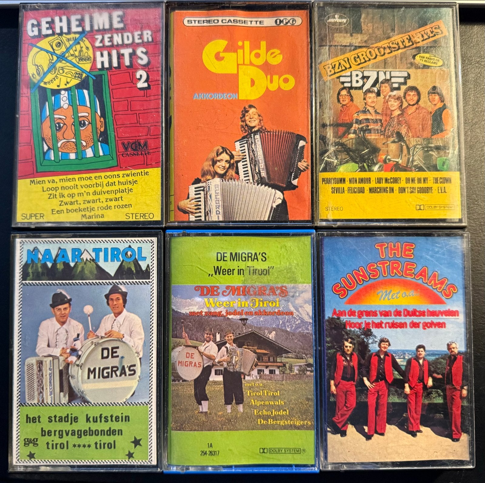 6 cassettebandjes: BZN, De Migra's, Gilde Duo, Sunstreams, Gebruikt, 2 t/m 25 bandjes, Ophalen of Verzenden, Voorbespeeld