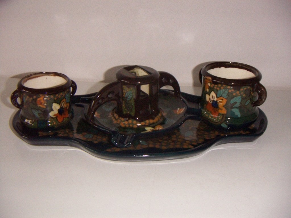 Arnhem plateel keramiek rookstel jr.1910. Decor Gelri., Meerkleurig, Handgemaakt, Ophalen of Verzenden, Zo goed als nieuw