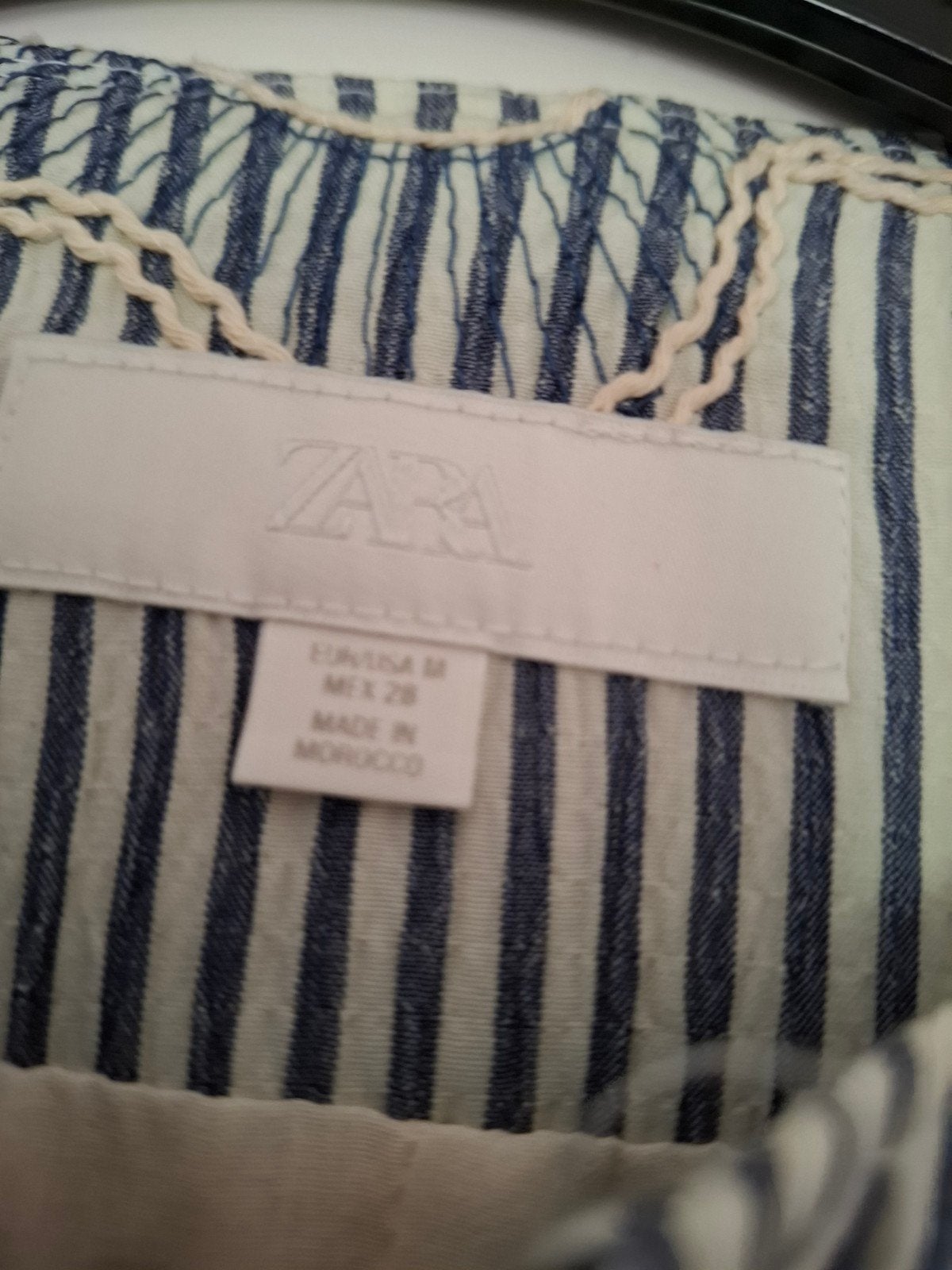 Zara gestreepte bomberjack met bloemenborduurwerk, Kleding | Dames, Maat 38/40 (M), Blauw, Zara, Ophalen of Verzenden