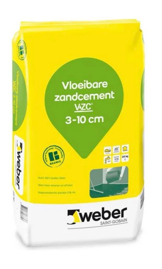 18 zakken Weber Vloeibaar Zandcement VZC 3-10 cm, Ophalen, Nieuw