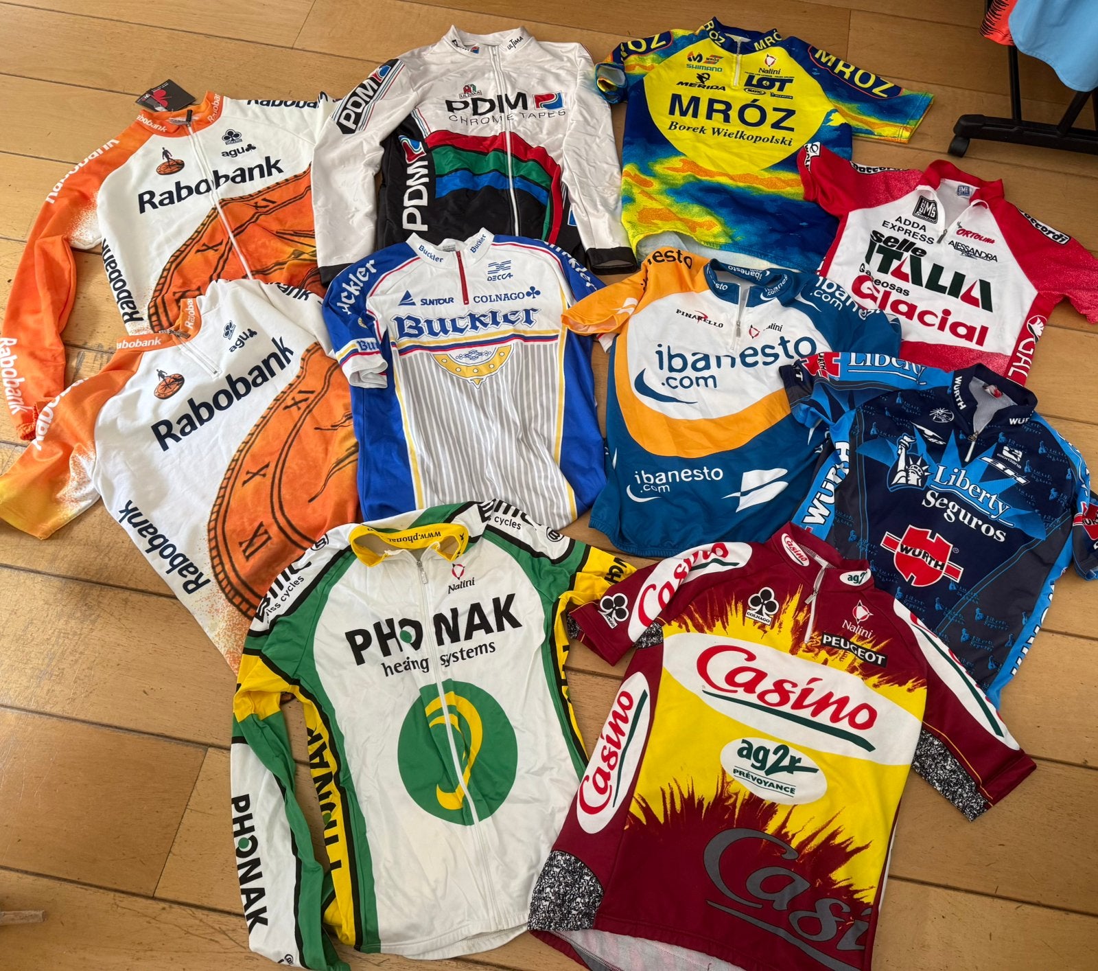 vintage wielrenshirts  oa PDM, Phonak, Rabo, Casino, Liberty, Ophalen of Verzenden, Gebruikt, Overige sporten, Shirt