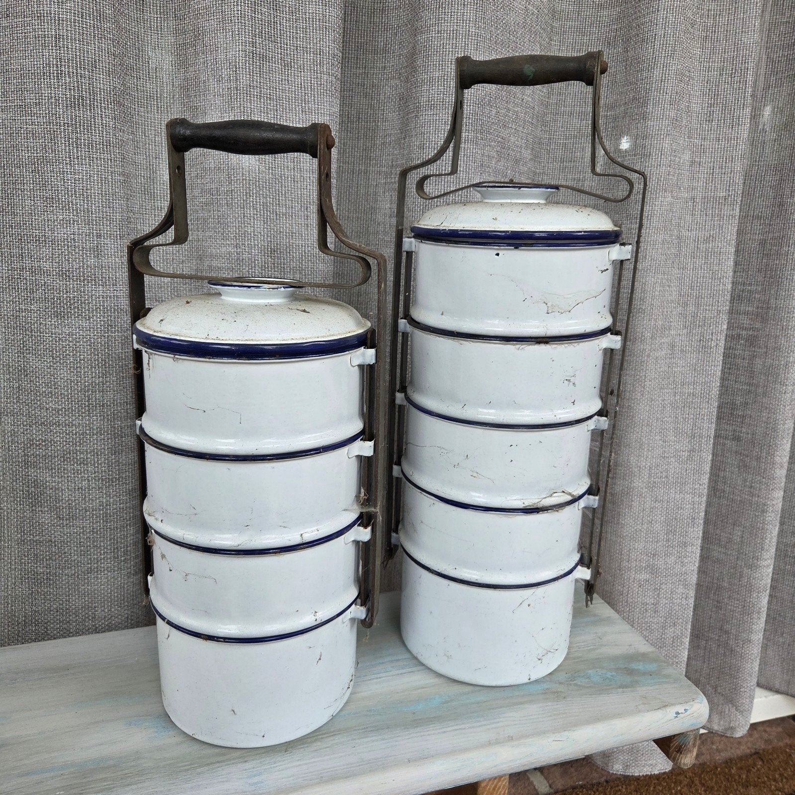 Rantang tiffin emaille, Antiek en Kunst, Ophalen of Verzenden