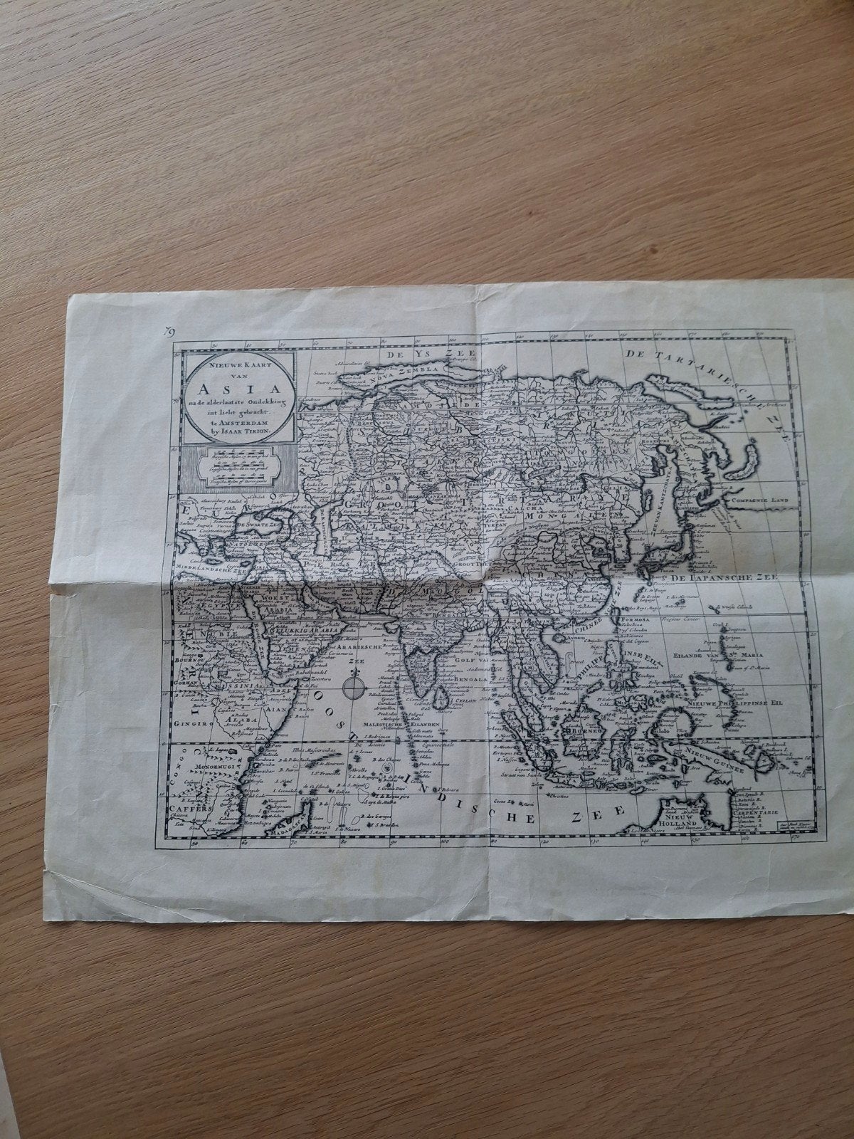 Oude landkaart van Azië - Nieuwe Kaart van Asia, Boeken, Atlassen en Landkaarten, Ophalen