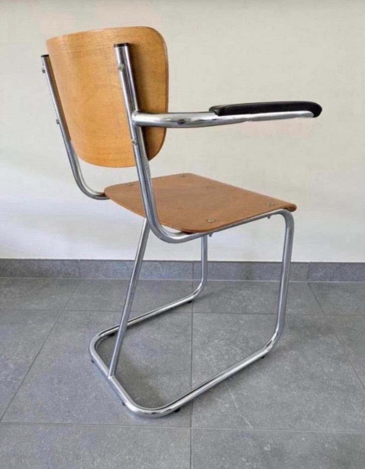 Vintage 4 originele Gispen buisframestoelen model 207.473, Ophalen, Overige kleuren, Gispen vintage, Zo goed als nieuw