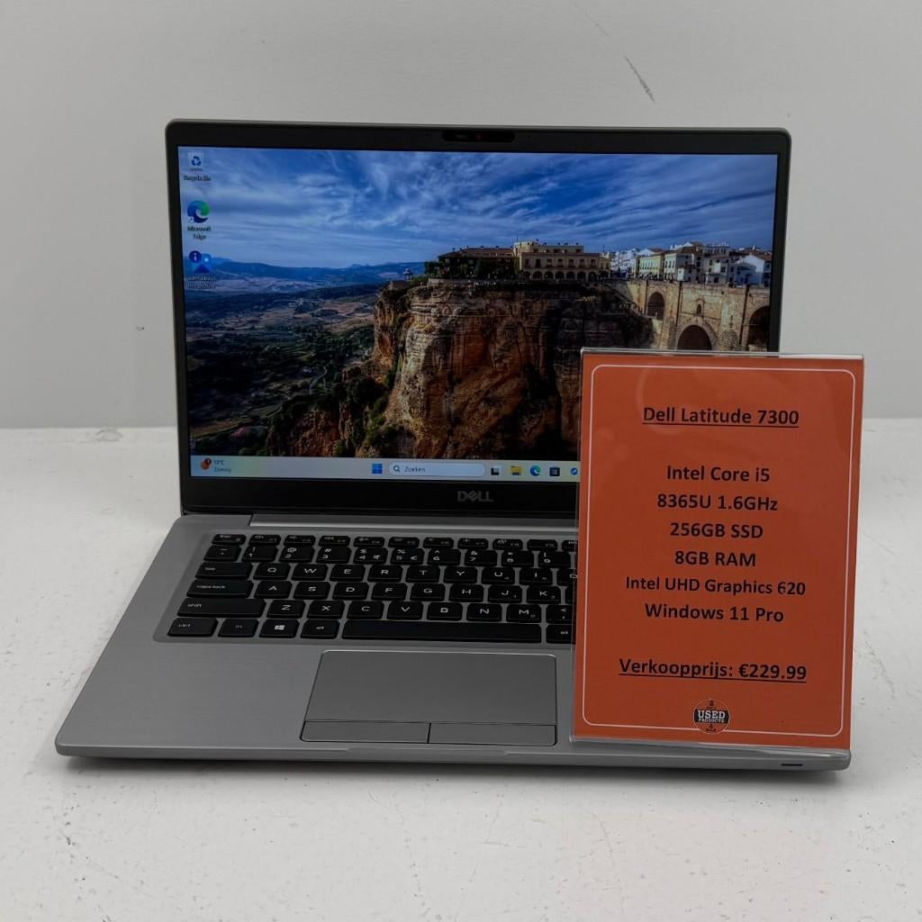 Dell Latitude 7300 Laptop | i5-8365U 256GB SSD 8GB RAM, 256 GB, Met videokaart, 2 tot 3 Ghz, Qwerty