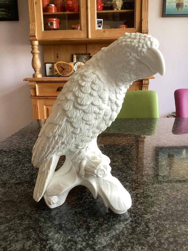 Beeld, vogel, papegaai, Goebel, wit, vintage, 22 cm, Ophalen, Art deco, 20 - 50 cm, Beeld
