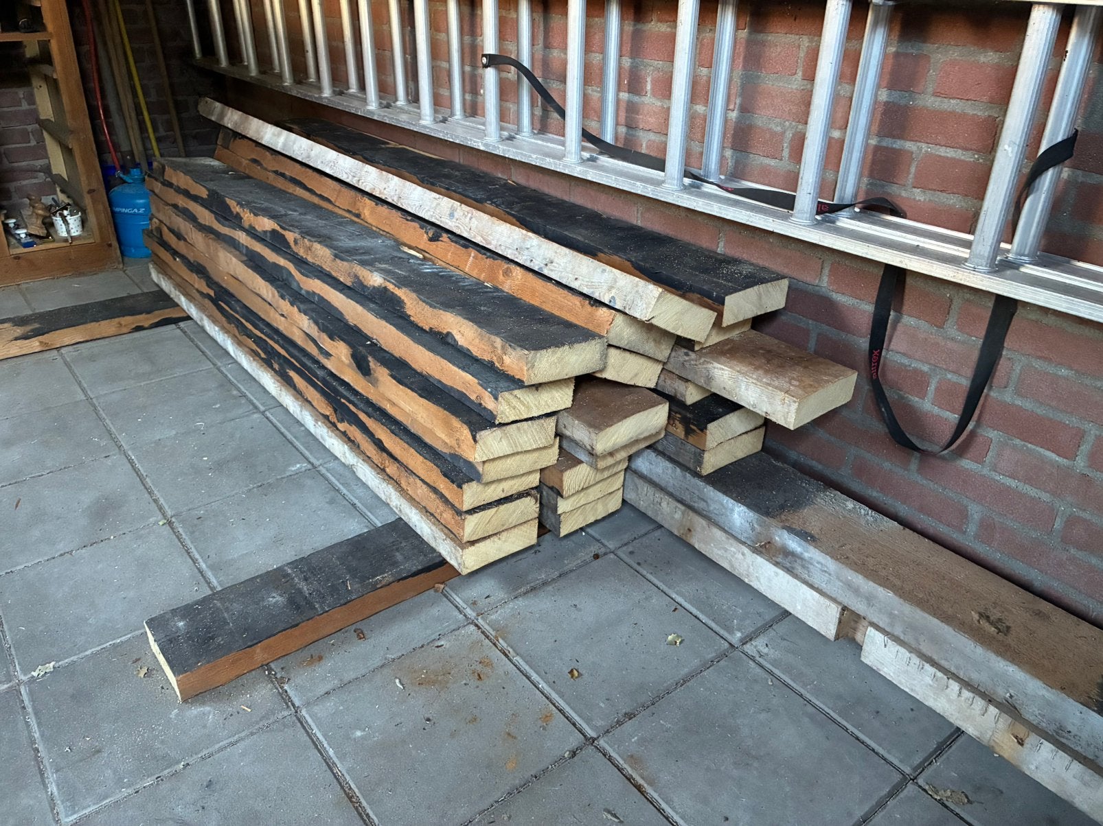 Hoiten balken 5x15 cm, Doe-het-zelf en Verbouw, Hout en Planken, Ophalen, Gebruikt, 50 mm of meer, Balk