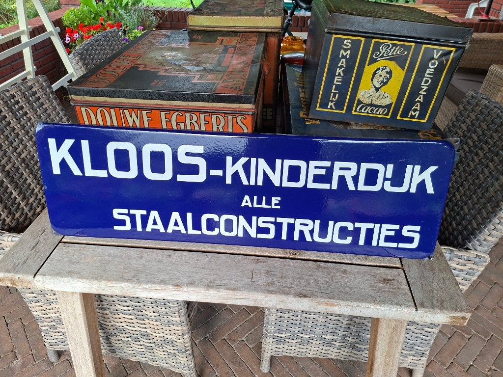 Emaille reclamebord, Ophalen of Verzenden, Gebruikt, Reclamebord