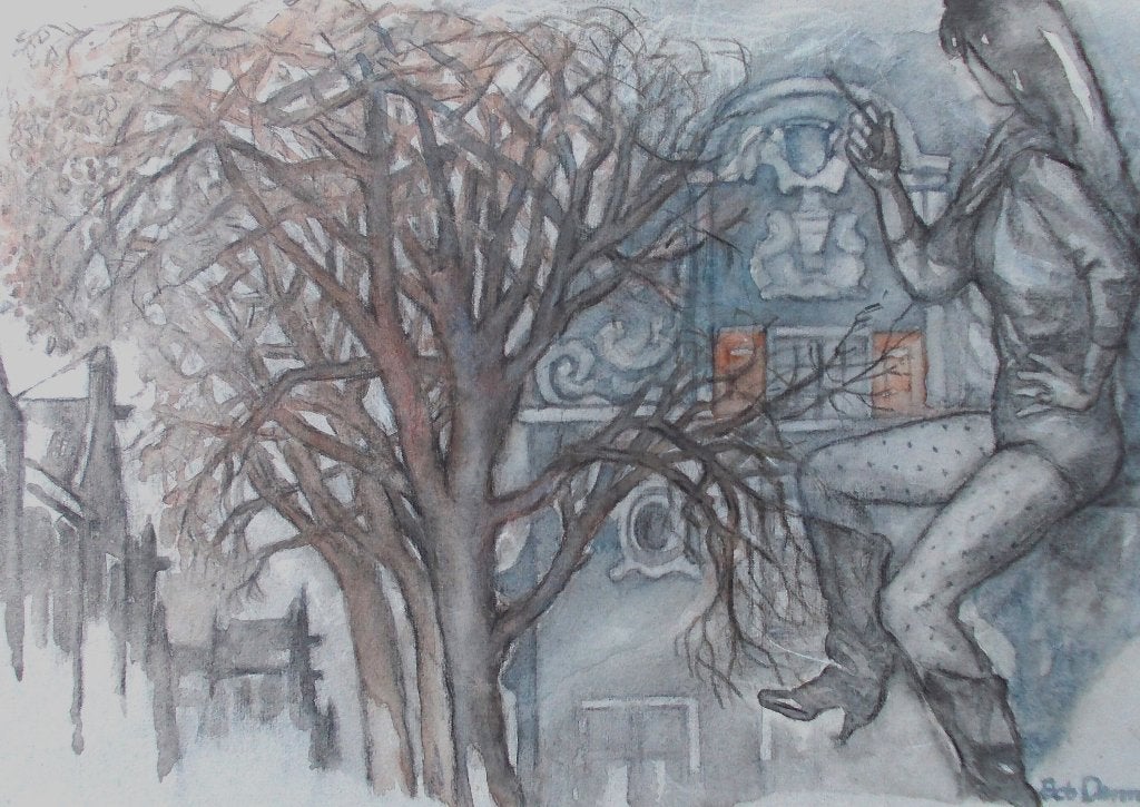 Schilderij "Rokende prostituee op de Amsterdamse Wallen", Portret of Personen, Gedateerd, Ophalen of Verzenden, Klassiek