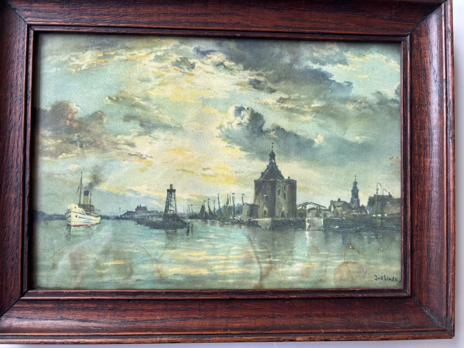 Aquarel passagiersboot Enkhuizen-Stavoren, De Zuiderzee, Maritiem / water, Ophalen of Verzenden, Gesigneerd, Papier