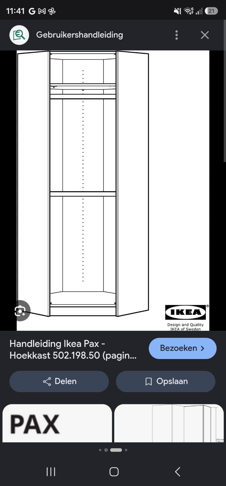 IKEA Pax Hoekkast - donkerbruin, en zwarte deur, Huis en Inrichting, Kasten | Kledingkasten, Ophalen, Gebruikt, 100 tot 150 cm