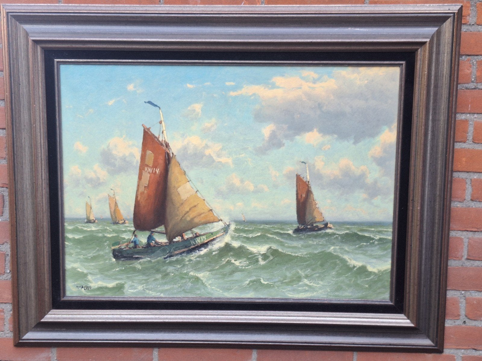 Olieverf op doek  HENK DEKKER ( 1897-1974), Ophalen, Maritiem / water, Handgeschilderd, Doek