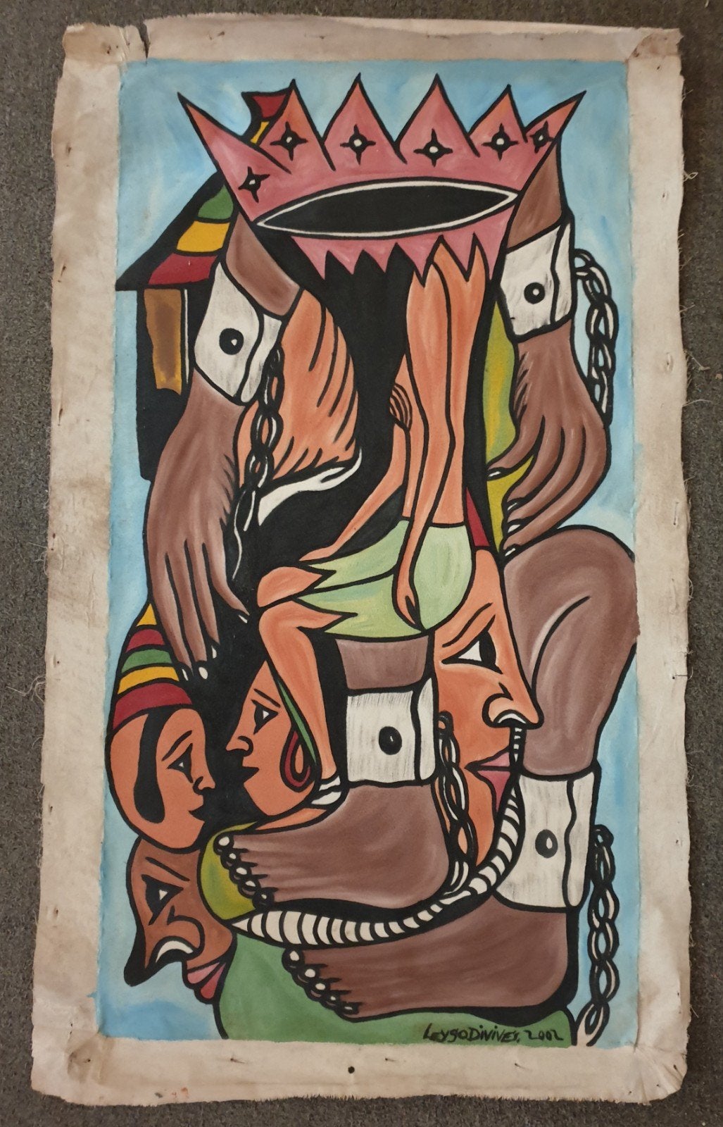 Afrikaans schilderij, Overige stijlen, Doek, Gesigneerd, Ophalen of Verzenden