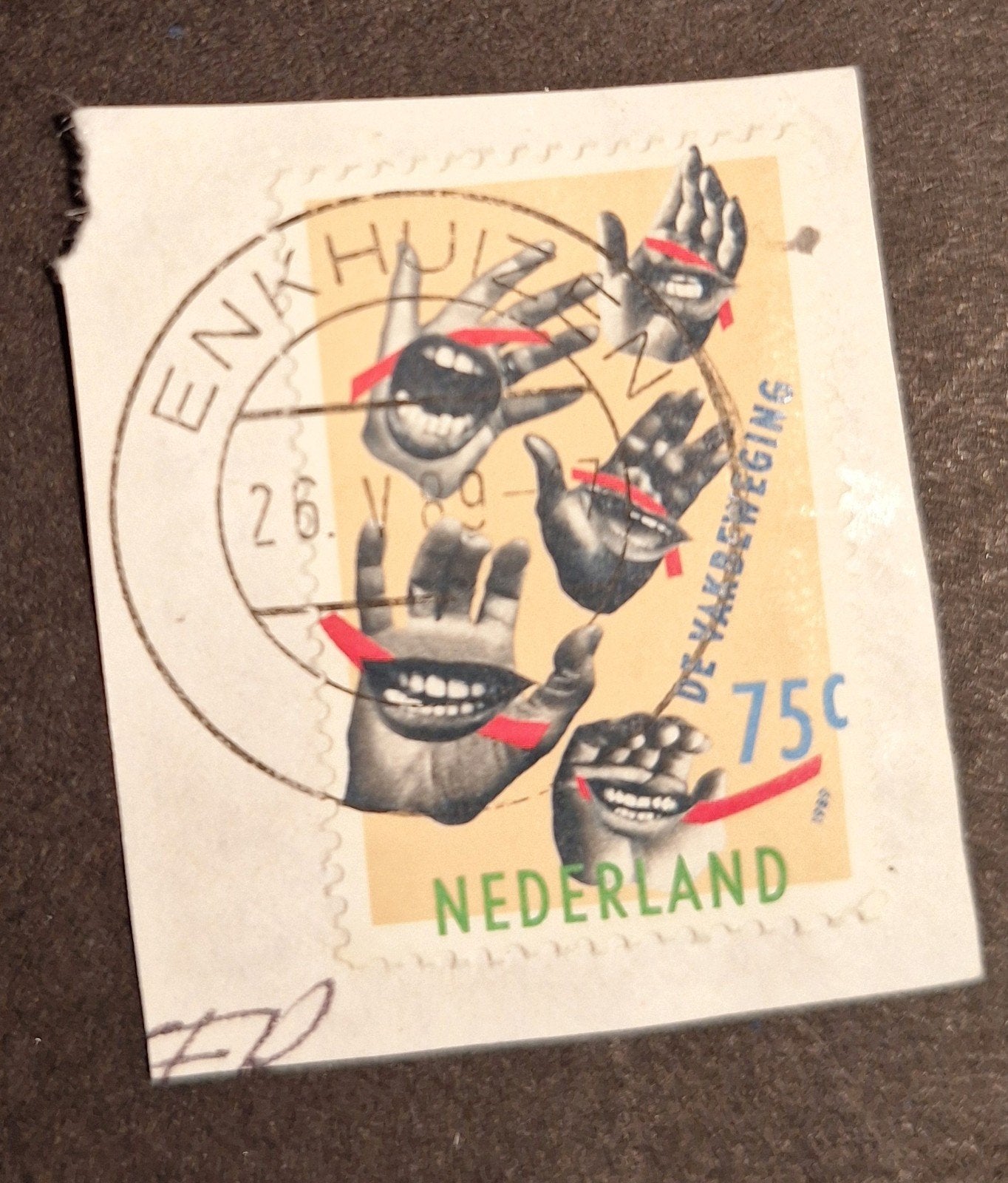 stempel ENKHUIZEN op briefstukje, Ophalen of Verzenden, Nederland