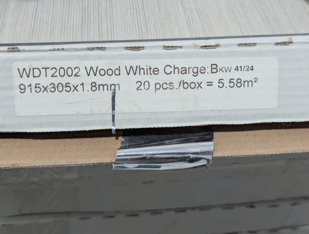 Plak PVC - Wood White - Afmeting 91,5 cm x 30,5 cm / 8 mm, Ophalen, Kunststof, 50 tot 150 cm, Overige typen