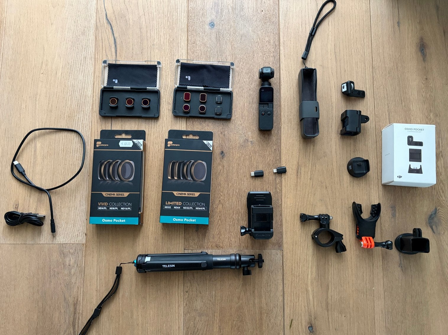DJI Osmo Pocket 1 met uitgebreide accessoires en filters, Audio, Tv en Foto, Actiecamera's, Ophalen, Gebruikt, Overige merken