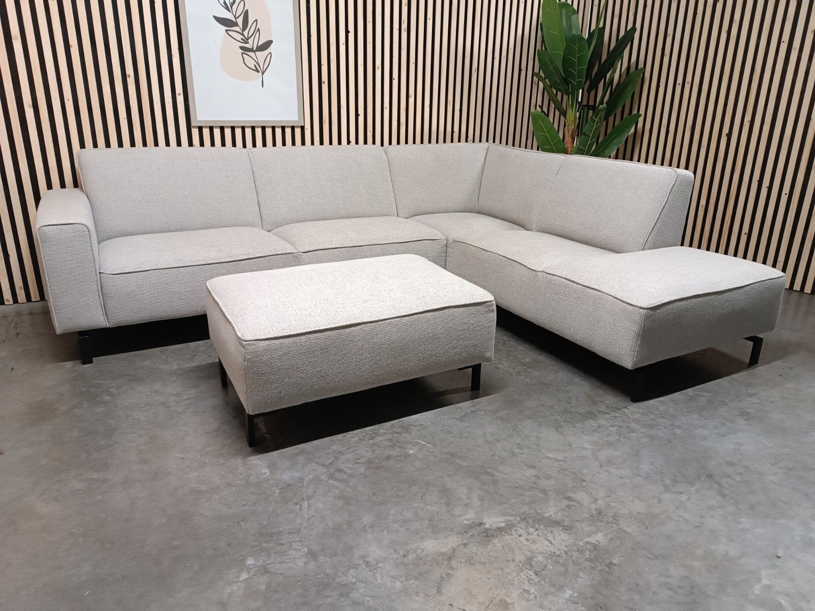 Trendhopper Hoekbank & Hocker Lichtgrijs - Gratis Bezorging, 250 tot 300 cm, Overige maten, Hoekbank, Ophalen of Verzenden
