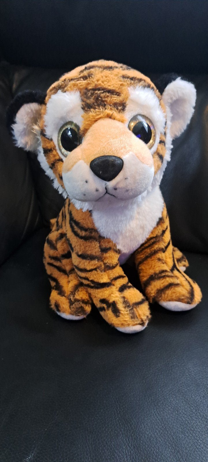 Schattige tijger knuffel met grote ogen, Oranje, Overige merken, Overige karakters, Ophalen of Verzenden