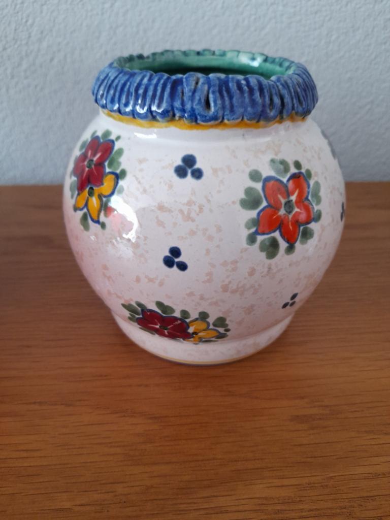 Handgeschilderde bloemenvaas - Rosalie '72, Ophalen of Verzenden